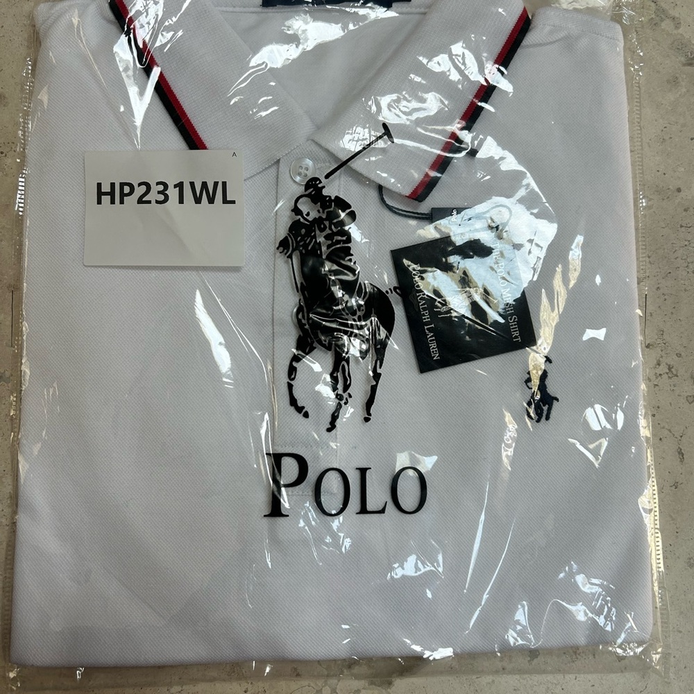 Polo by Ralph Lauren White Polo with Black and Red Accents